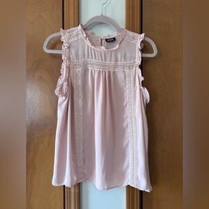 a.n.a Blush Pink Ruffled Neck Sleeveless Top